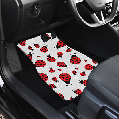 Red Ladybug Pattern Print Front Car Floor Mats