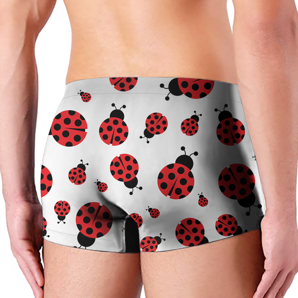 Red Ladybug Pattern Print Men's Boxer Briefs