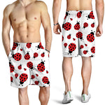 Red Ladybug Pattern Print Men's Shorts