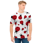 Red Ladybug Pattern Print Men's T-Shirt