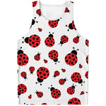 Red Ladybug Pattern Print Men's Tank Top