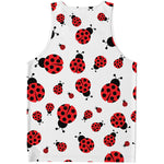 Red Ladybug Pattern Print Men's Tank Top