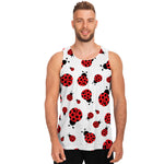 Red Ladybug Pattern Print Men's Tank Top