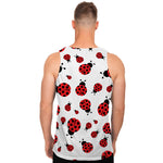 Red Ladybug Pattern Print Men's Tank Top