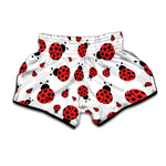 Red Ladybug Pattern Print Muay Thai Boxing Shorts