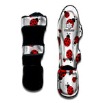 Red Ladybug Pattern Print Muay Thai Shin Guard