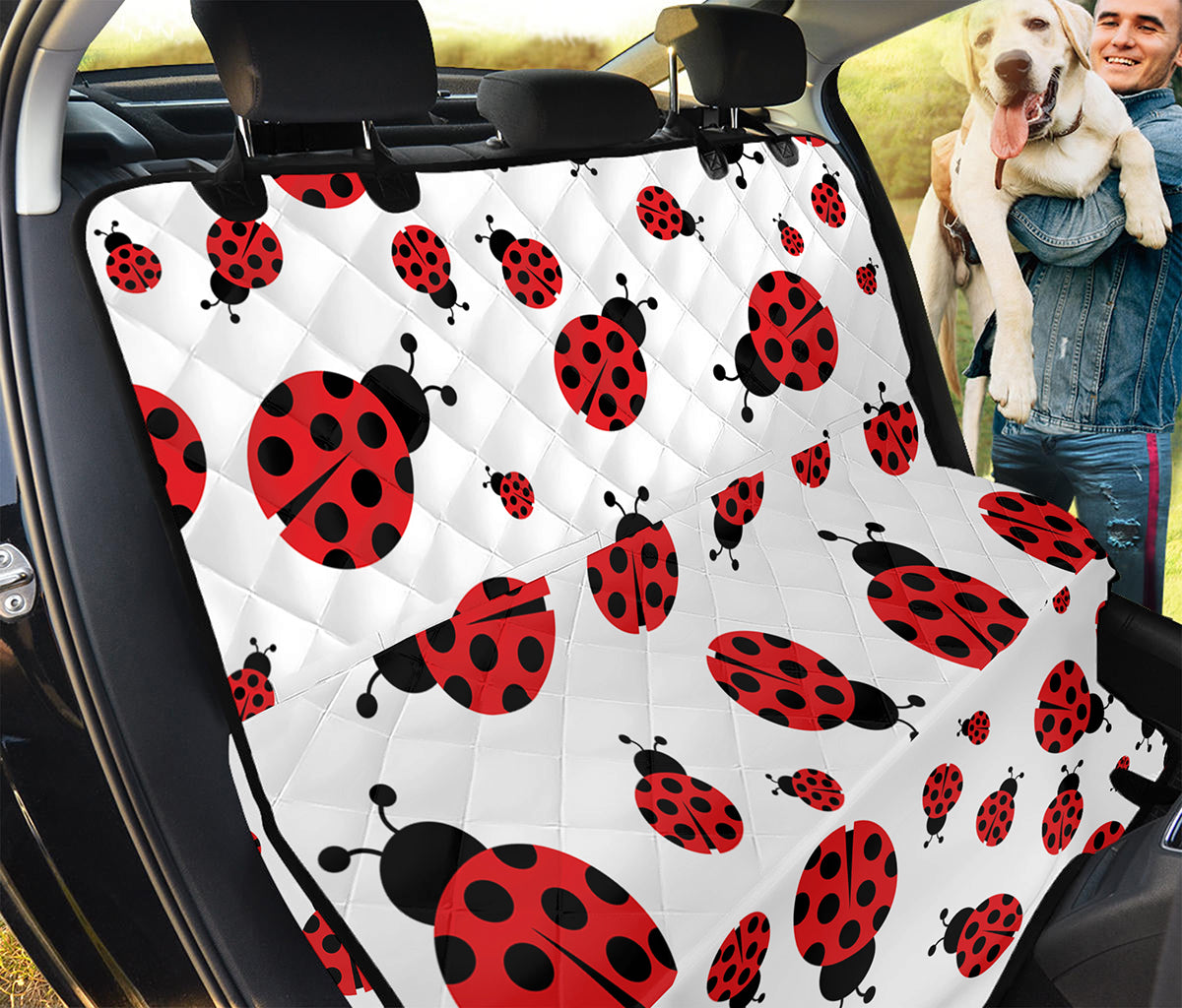 Red Ladybug Pattern Print Pet Car Back Seat Cover