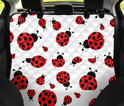 Red Ladybug Pattern Print Pet Car Back Seat Cover