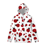 Red Ladybug Pattern Print Pullover Hoodie