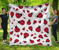 Red Ladybug Pattern Print Quilt