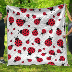 Red Ladybug Pattern Print Quilt