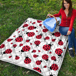 Red Ladybug Pattern Print Quilt