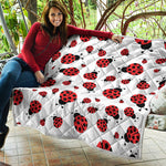 Red Ladybug Pattern Print Quilt