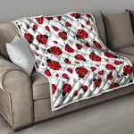Red Ladybug Pattern Print Quilt