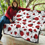 Red Ladybug Pattern Print Quilt