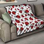 Red Ladybug Pattern Print Quilt