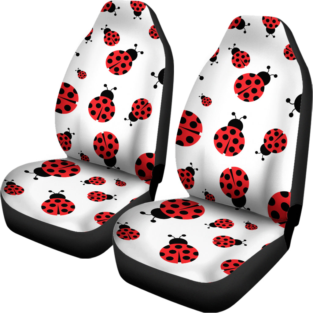 Red Ladybug Pattern Print Universal Fit Car Seat Covers