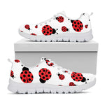 Red Ladybug Pattern Print White Sneakers