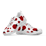 Red Ladybug Pattern Print White Sneakers
