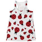 Red Ladybug Pattern Print Women's Racerback Tank Top