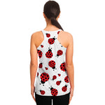 Red Ladybug Pattern Print Women's Racerback Tank Top