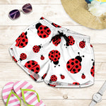 Red Ladybug Pattern Print Women's Shorts