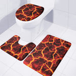 Red Lava Print 3 Piece Bath Mat Set