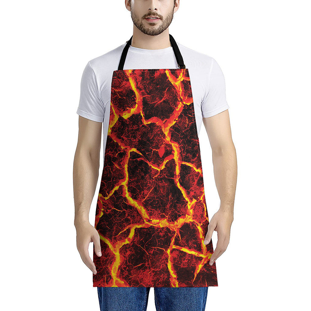 Red Lava Print Apron