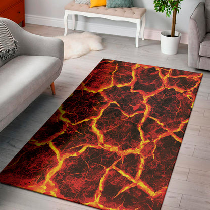 Red Lava Print Area Rug