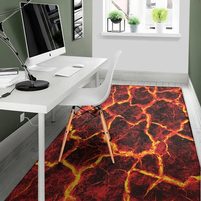 Red Lava Print Area Rug