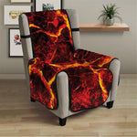 Red Lava Print Armchair Protector