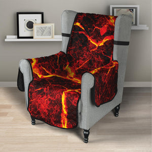 Red Lava Print Armchair Protector