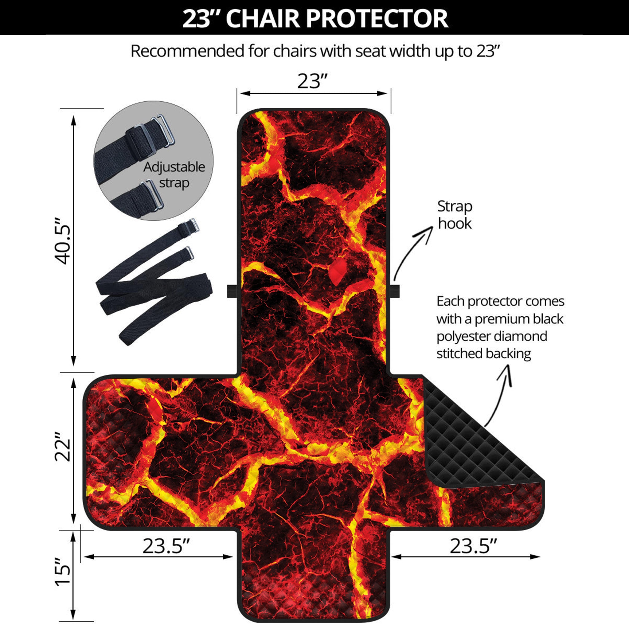 Red Lava Print Armchair Protector