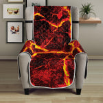 Red Lava Print Armchair Protector