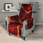 Red Lava Print Armchair Protector