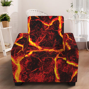 Red Lava Print Armchair Slipcover