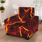 Red Lava Print Armchair Slipcover