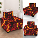 Red Lava Print Armchair Slipcover