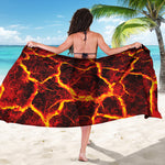 Red Lava Print Beach Sarong Wrap