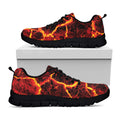 Red Lava Print Black Running Shoes