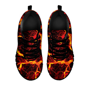 Red Lava Print Black Sneakers