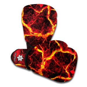 Red Lava Print Boxing Gloves