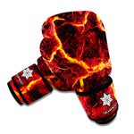 Red Lava Print Boxing Gloves