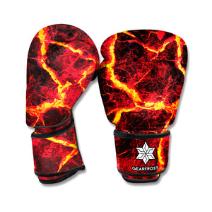 Red Lava Print Boxing Gloves