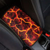 Red Lava Print Car Center Console Cover