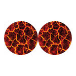 Red Lava Print Car Coasters