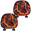 Red Lava Print Car Headrest Covers