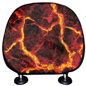 Red Lava Print Car Headrest Covers