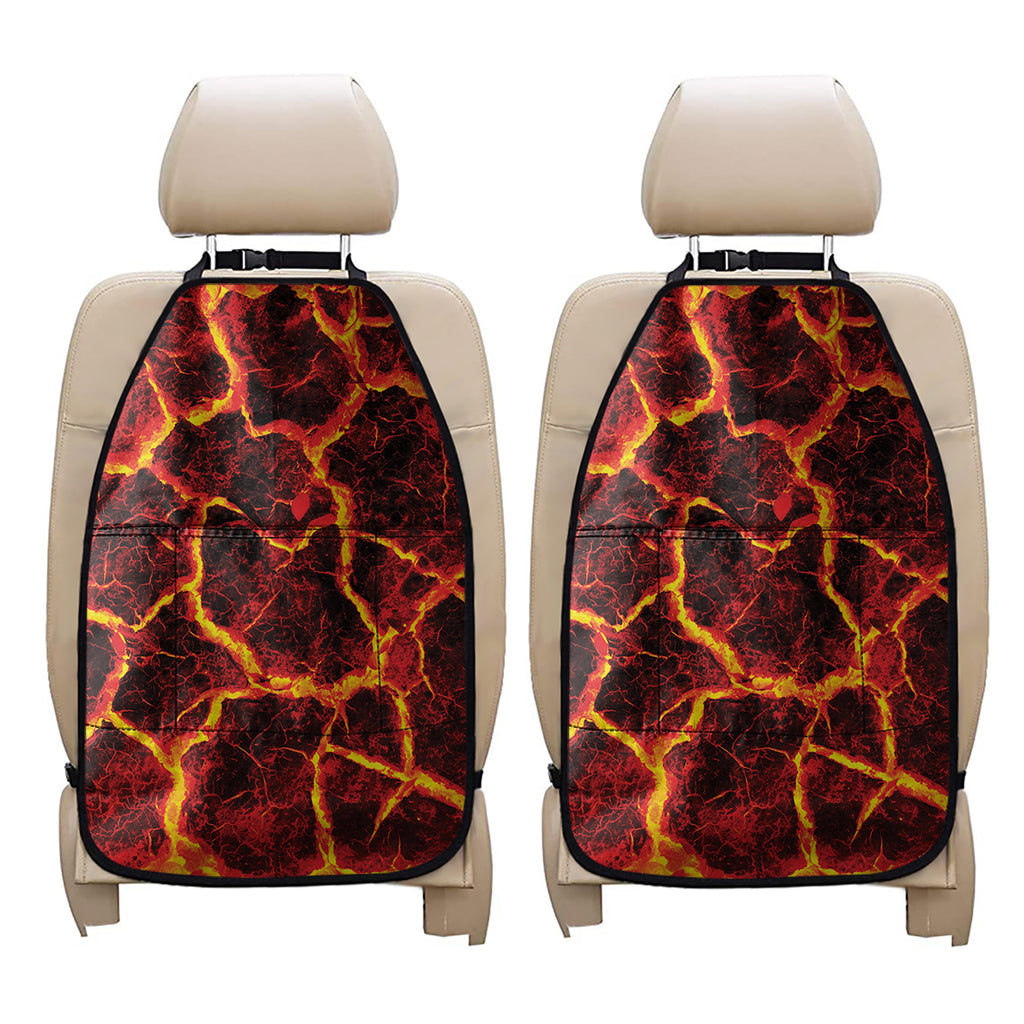 Red Lava Print Car Seat Organizers