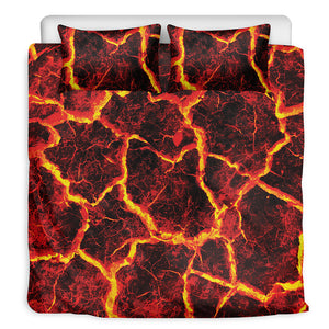 Red Lava Print Duvet Cover Bedding Set